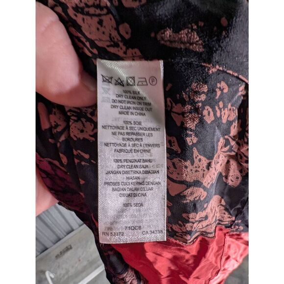 French Connection Silk Tunic Black and Red Dress Women's 4 - Picture 4 of 5